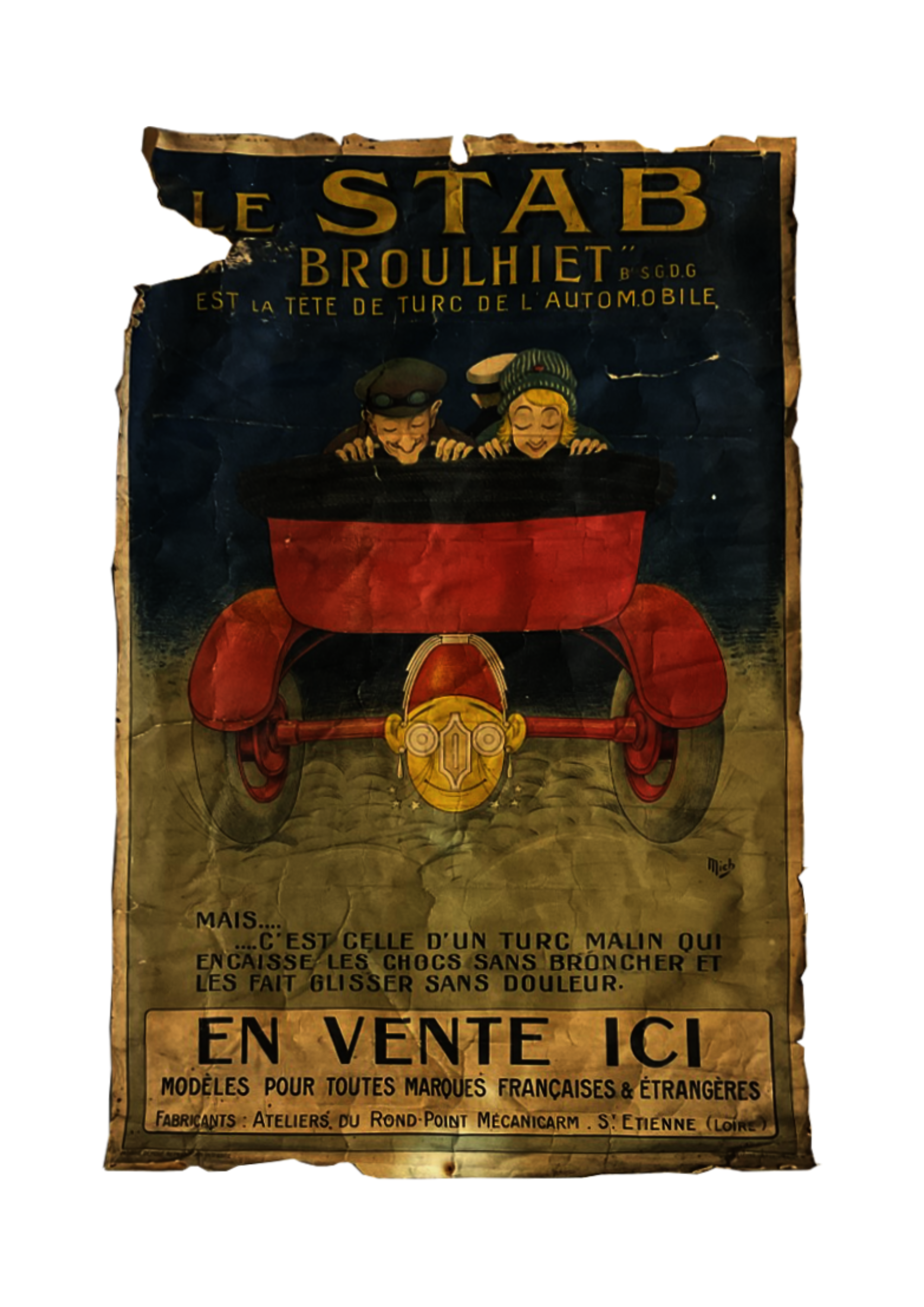 Affiche ancienne abimée Lyon